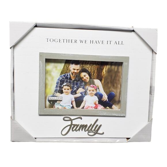 Malden White Wooden TOGETHER WE HAVE IT ALL FAMILY 4 x 6 Picture Frame Photos - Picture 1 of 7